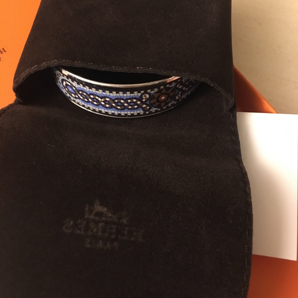Hermes Sous Le Cedar Mosaic Enamel Bangle bracelet - Picture 3 of 11